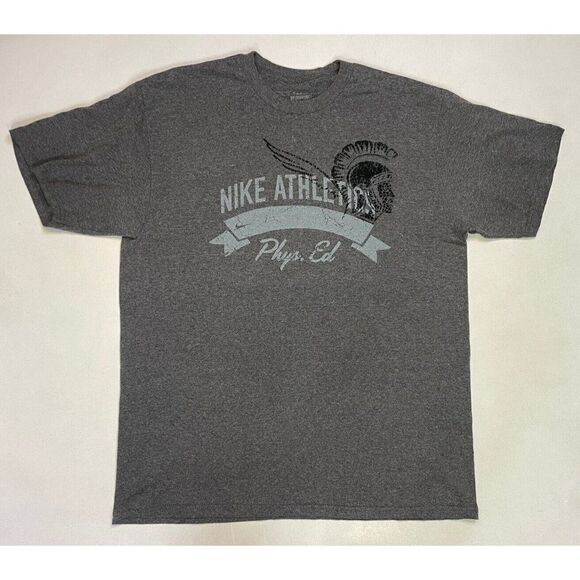 Nike Athletics Phys Ed Graphic T-shirt Men Large Heather Gray Short Sleeve - Picture 1 of 5